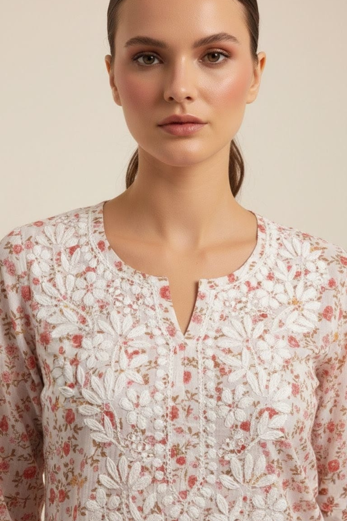 Flower Print Mal Short Kurti