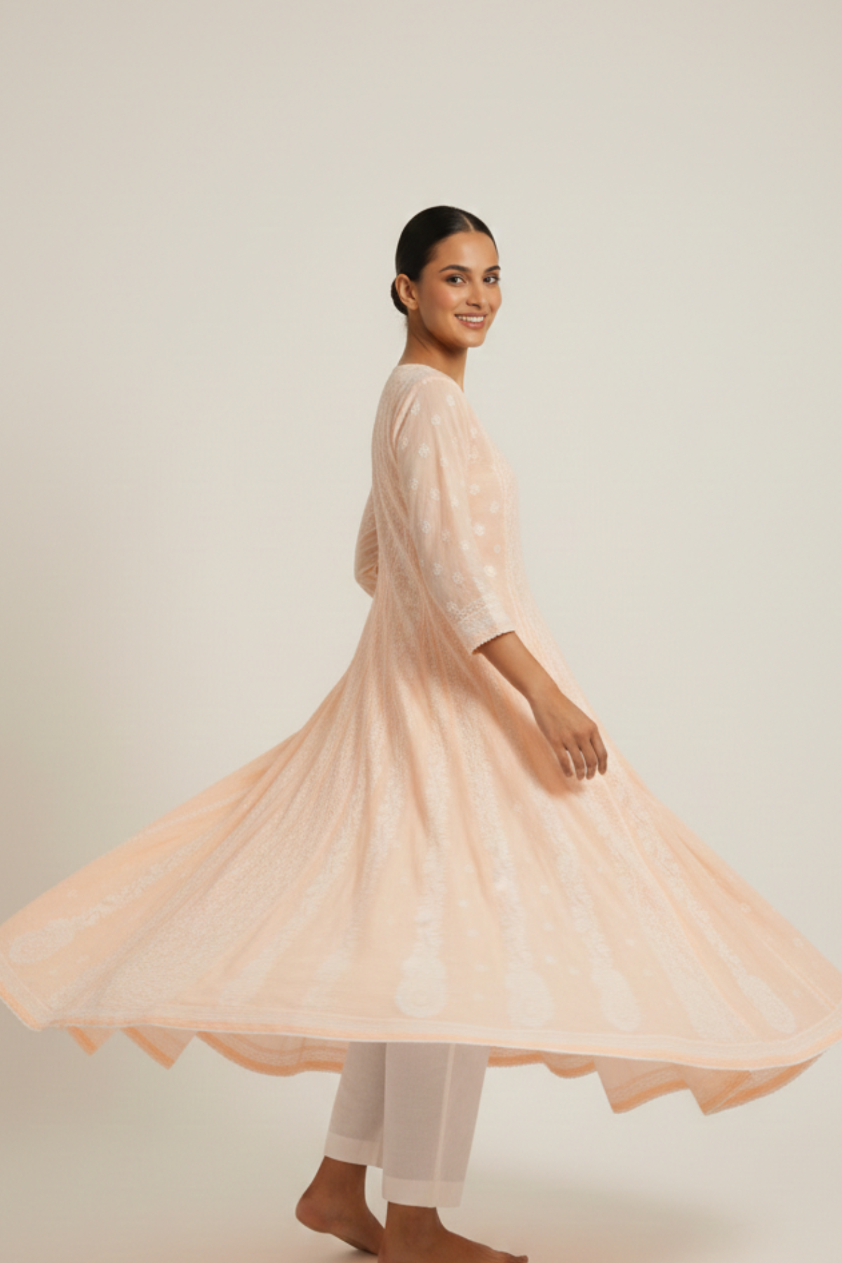 Premium Mal Cotton Handwork Anarkali Kurti