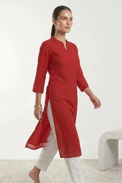 Permium Viscose Resham Jaal Work TT Kurti