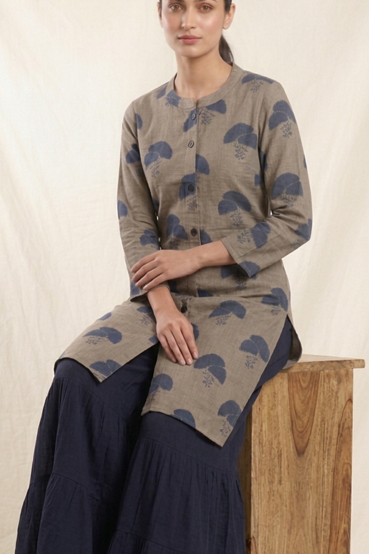 Muslin Flower Print Garara Set