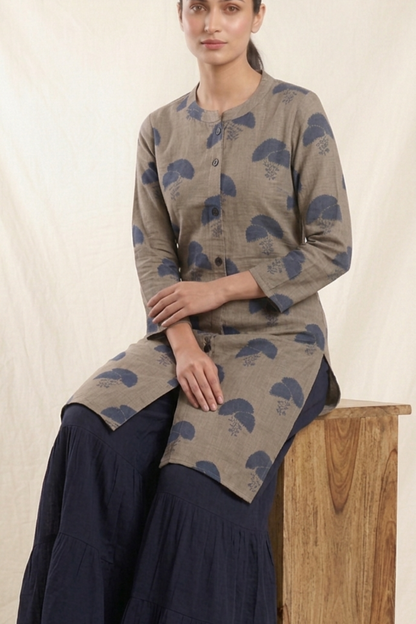 Muslin Flower Print Garara Set