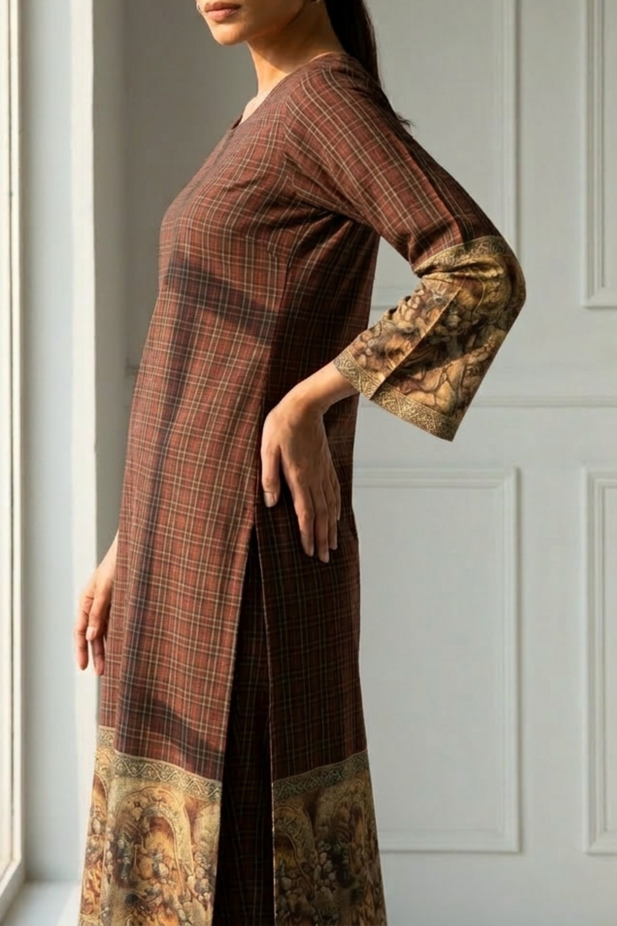 Checked Kurta Co-ord Set