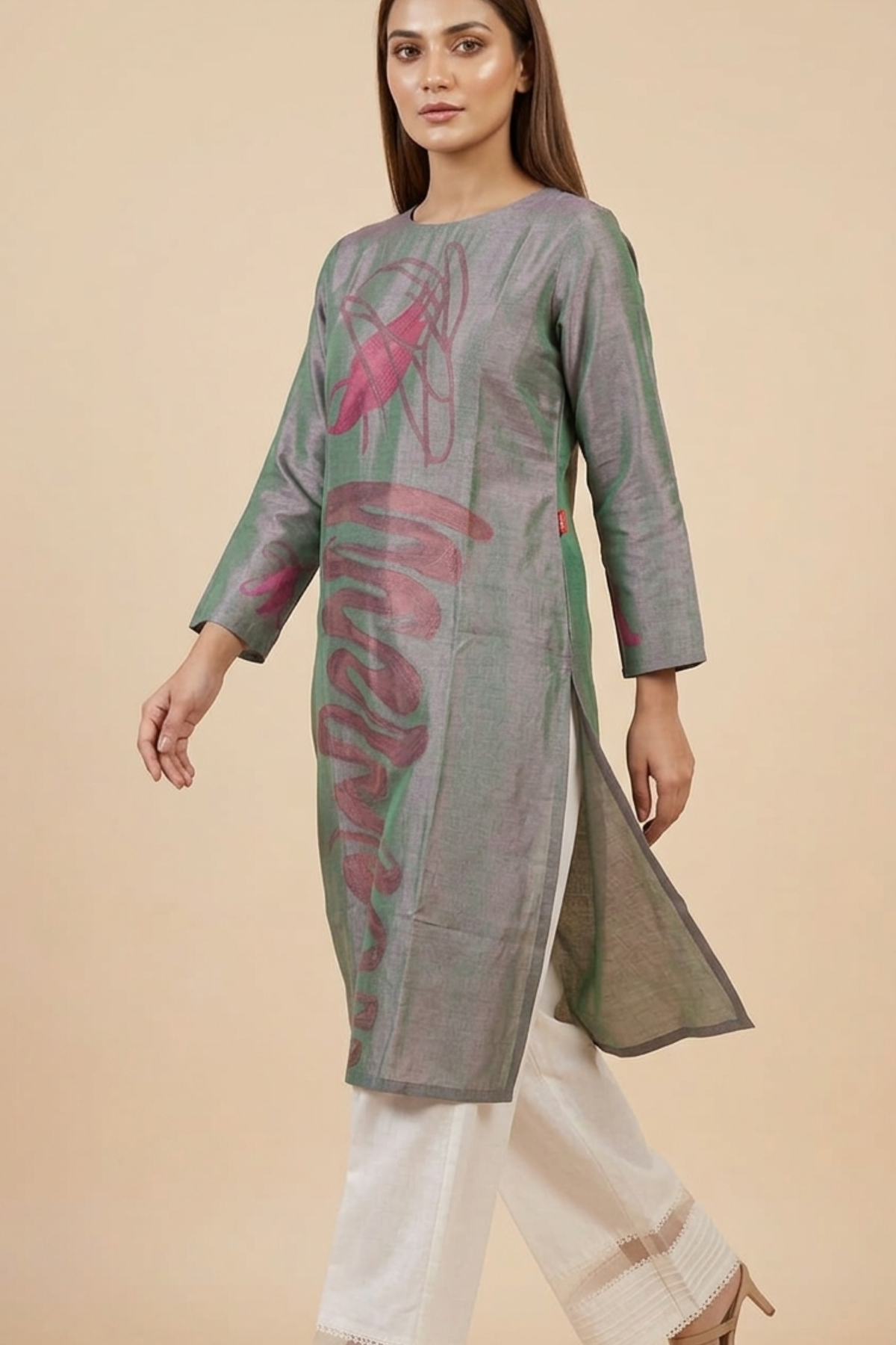 Silk Abstract Kurti