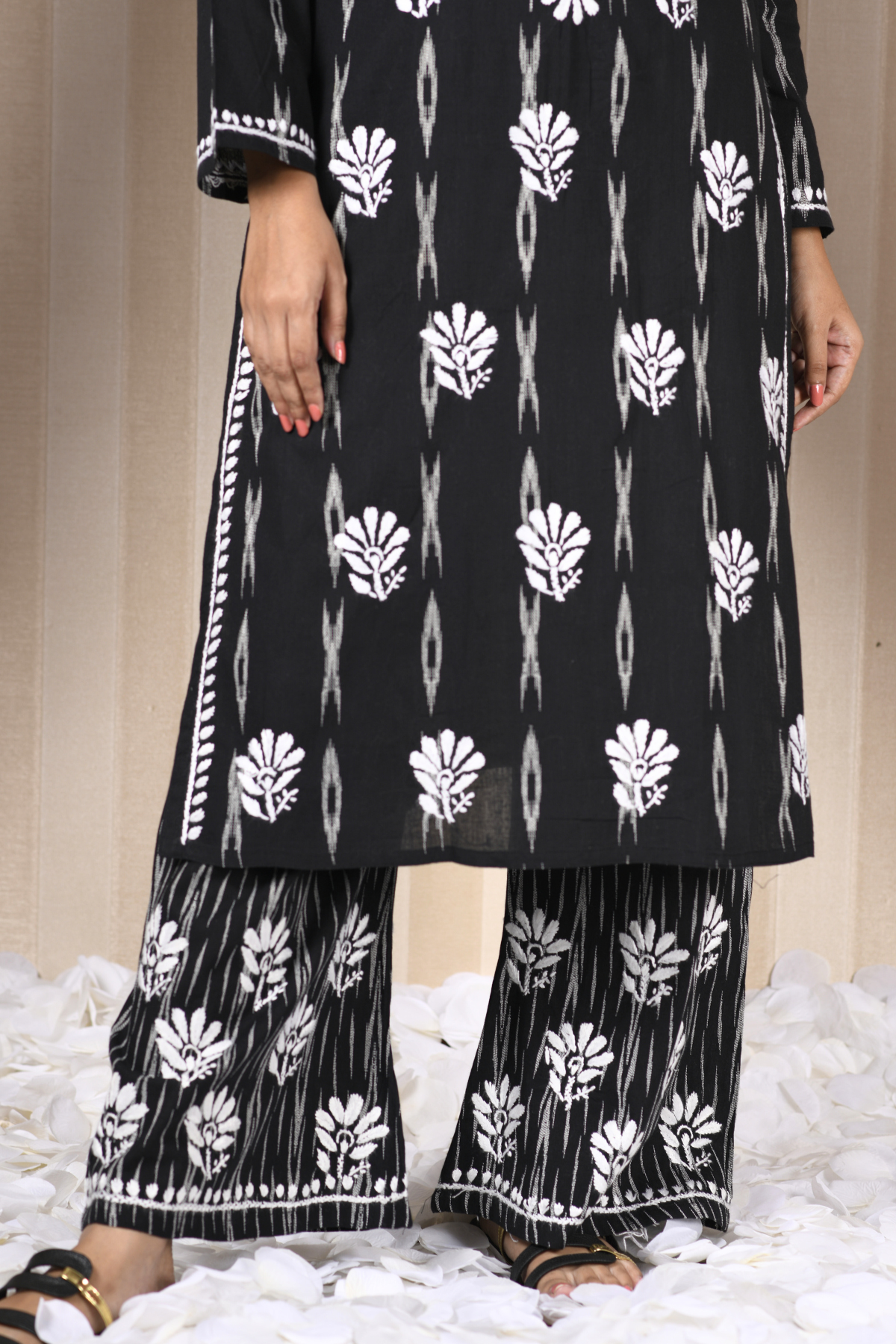 Ikat Chikankari Set