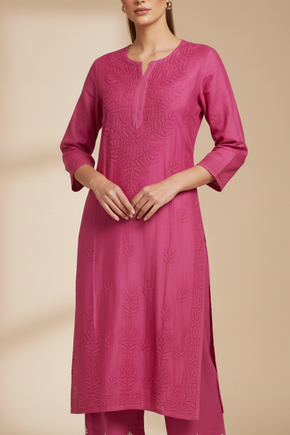 Pure Mal Chanderi Handwork Plazo Set With Inner