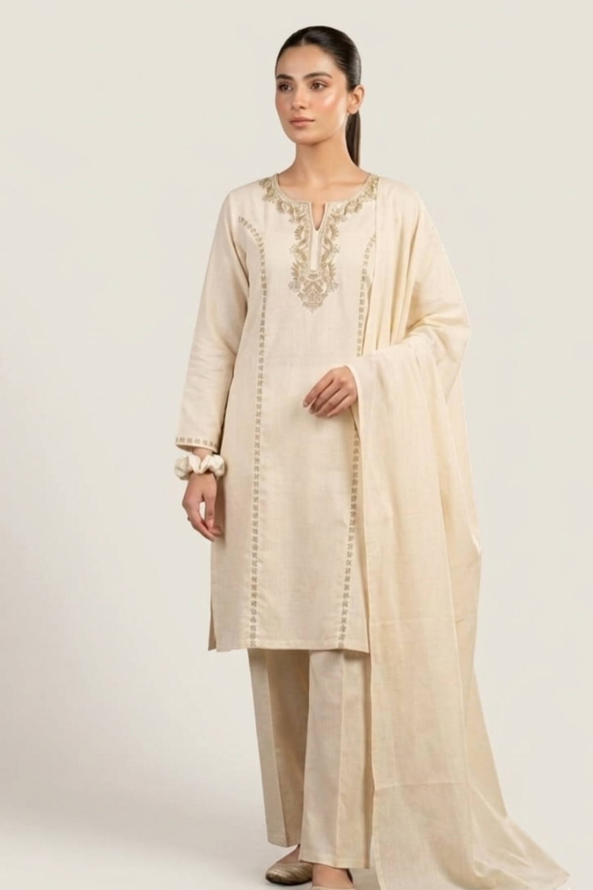 Premium Mal Cotton Moti Work 3pcs Set