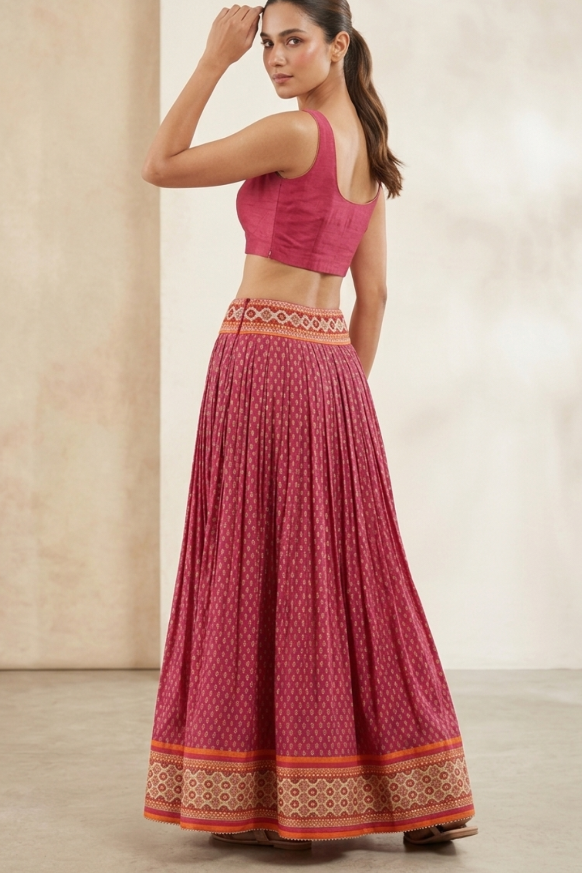 Mirror Work Cotton Skirt