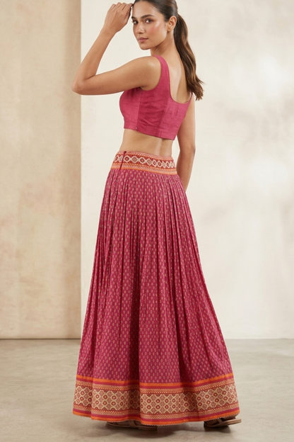 Mirror Work Cotton Skirt