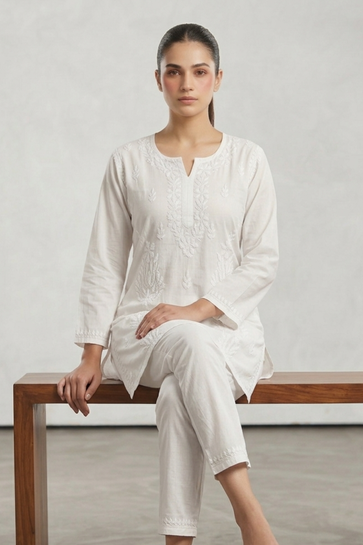 Premium Cotton Handwork Short Kurti