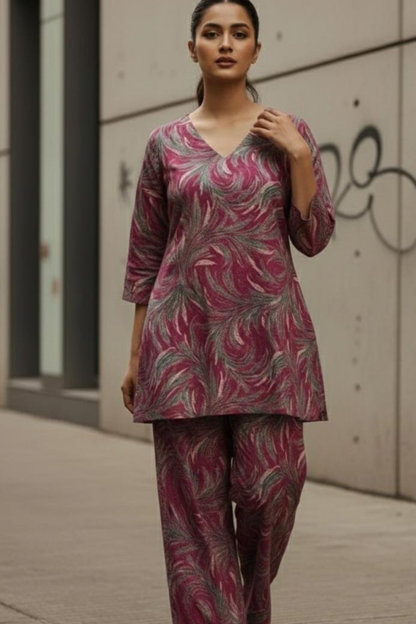 Flex Cotton Printed Cord Set