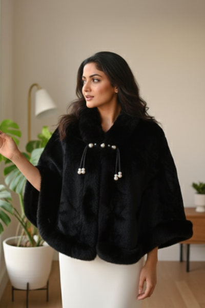 Pearl Fur Poncho