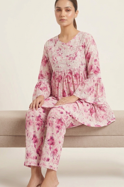 Premium Mal Print H/W Angrakha Cord Set