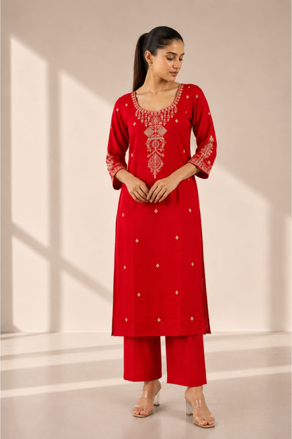 Roman Mal Cotton With Muslin Dupatta 3pc Set