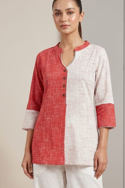 Rayon Striped Short Kurti