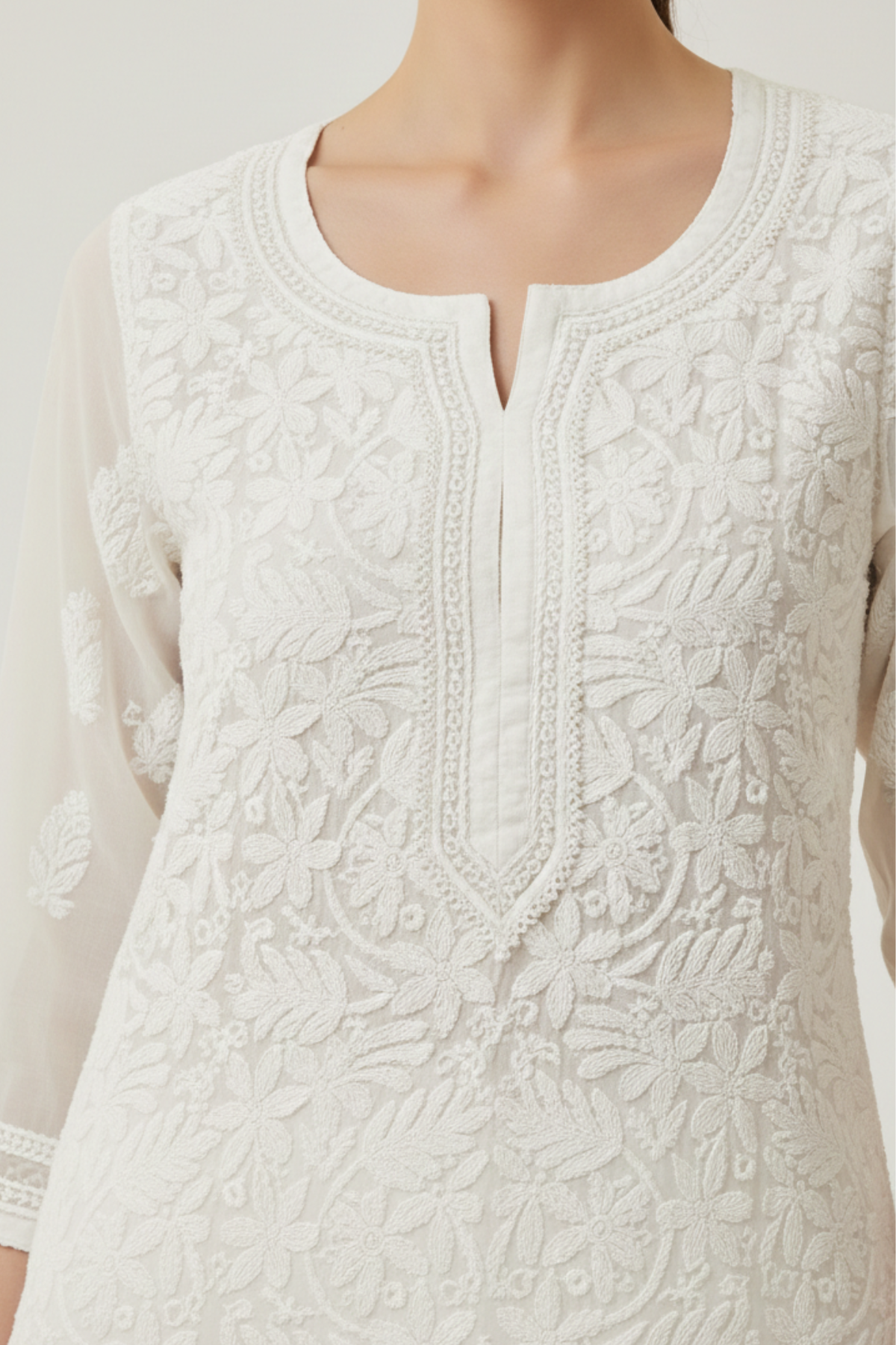 Premium Georgette Full Jaal Handwork Kurti