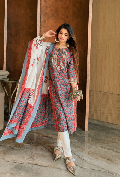 Wildflower Whimsy Kurta Dupatta Plazo Set