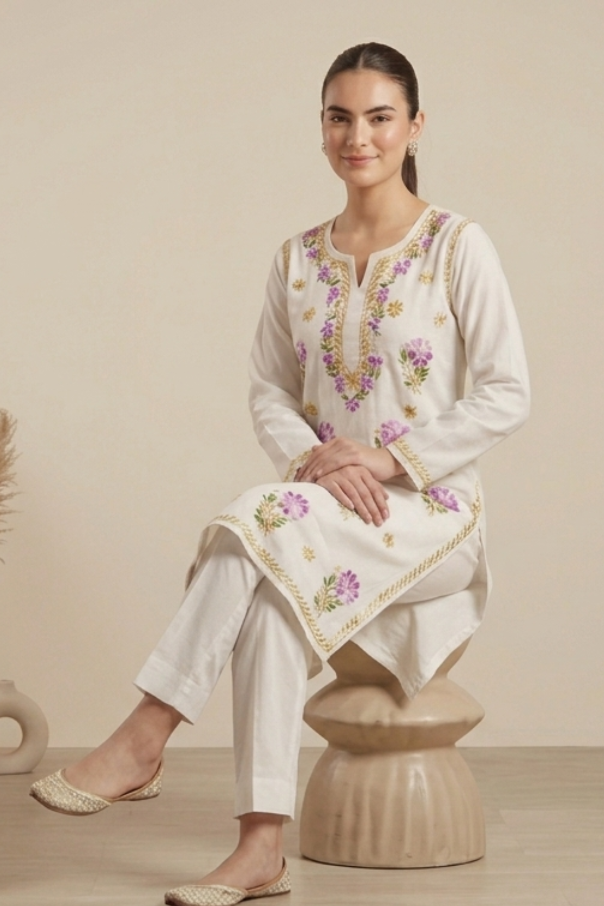 Premium Rayon Multi Thread Handwork Kurti