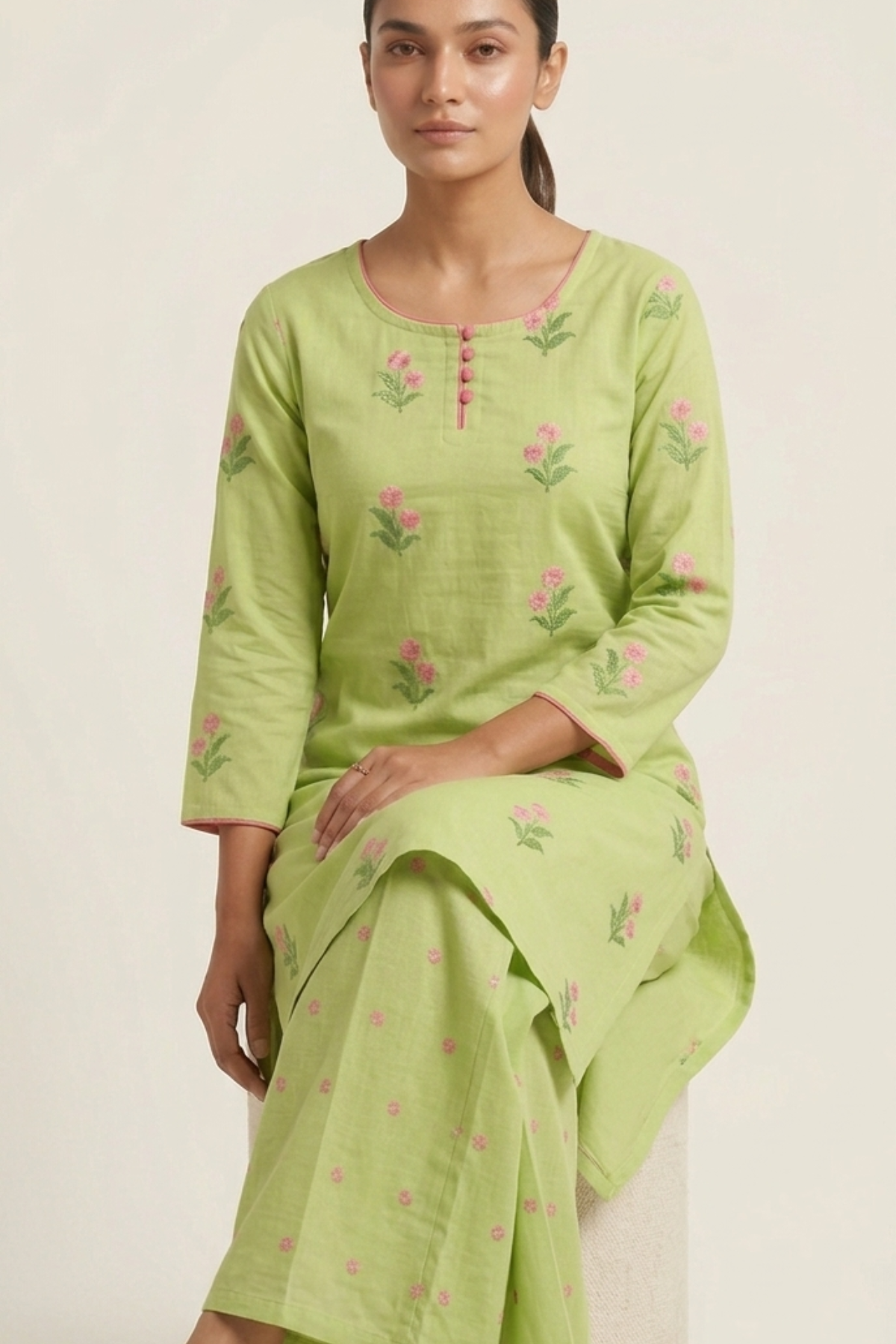 Floral Embroidery Plazo Set