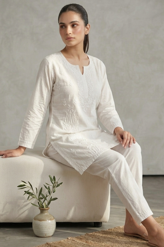 Premium Cotton Handwork Short Kurti