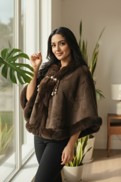 Pearl Fur Poncho