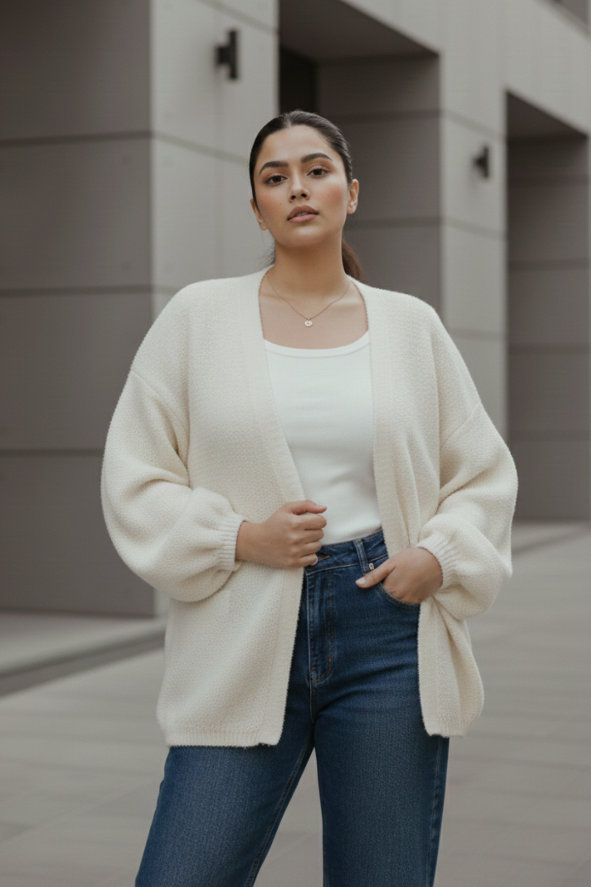 Cozy Balloon Sleeve Shrug