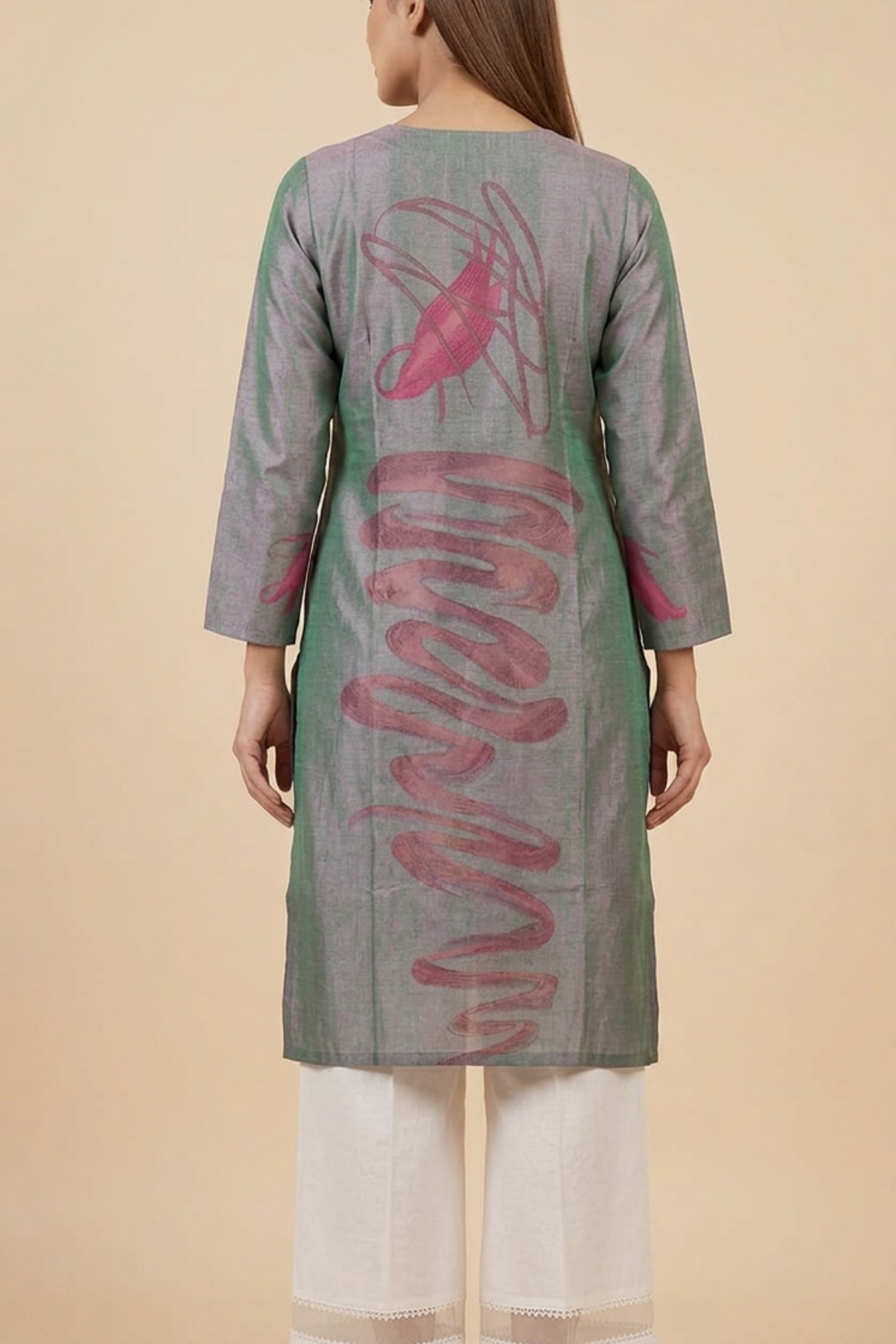 Silk Abstract Kurti