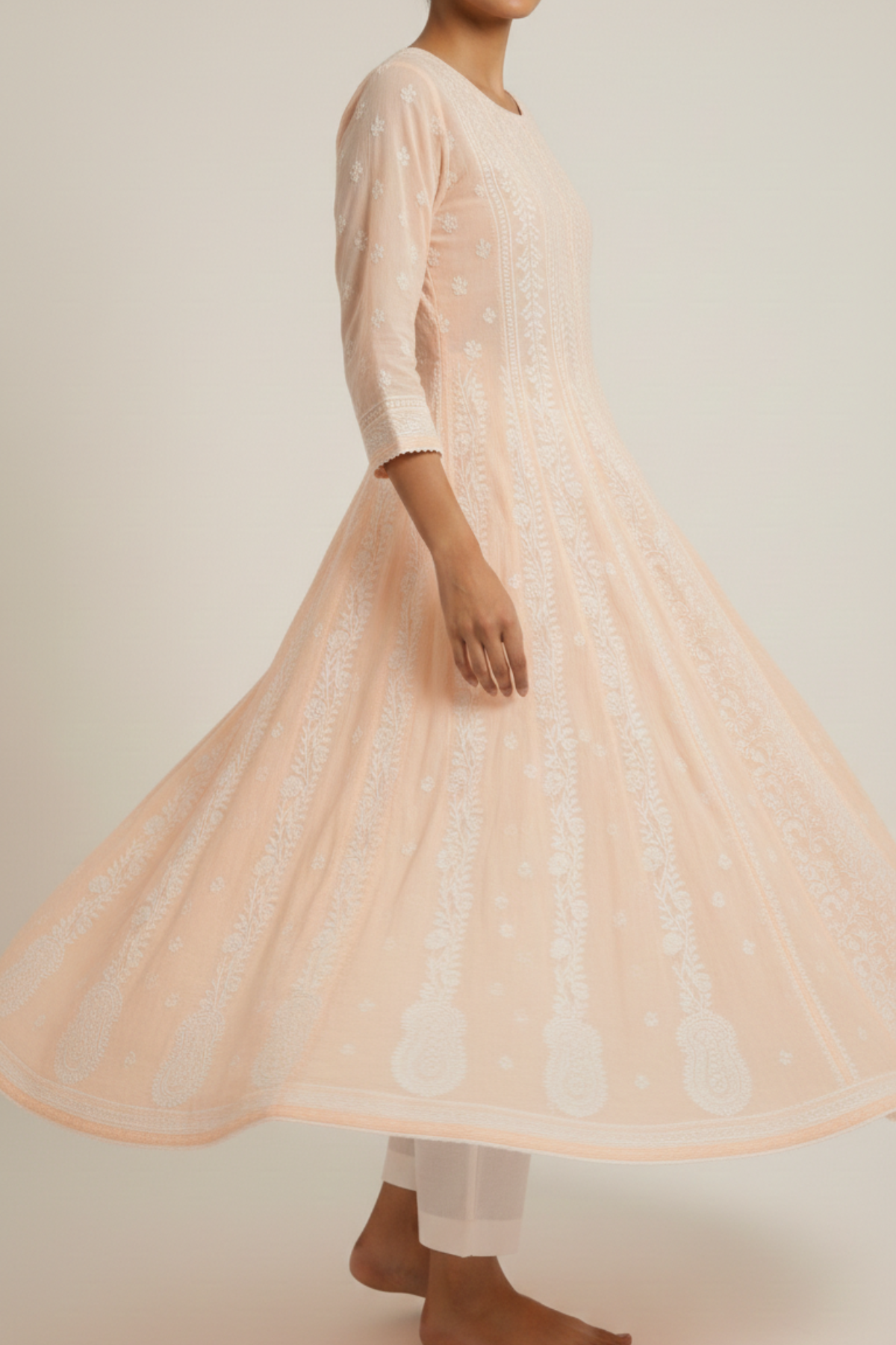 Premium Mal Cotton Handwork Anarkali Kurti