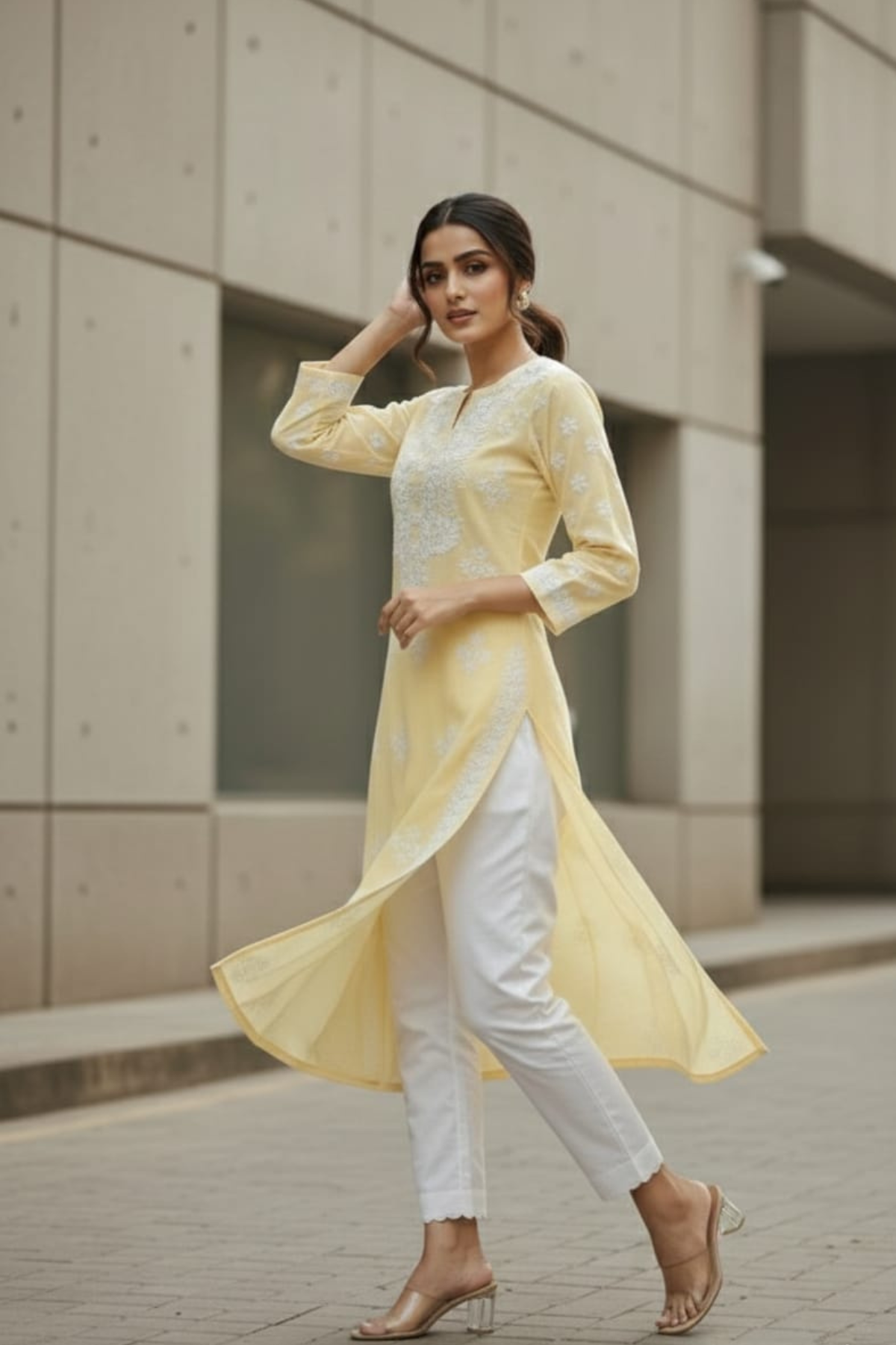 Heavy Ghaspatti Chikan Kurti