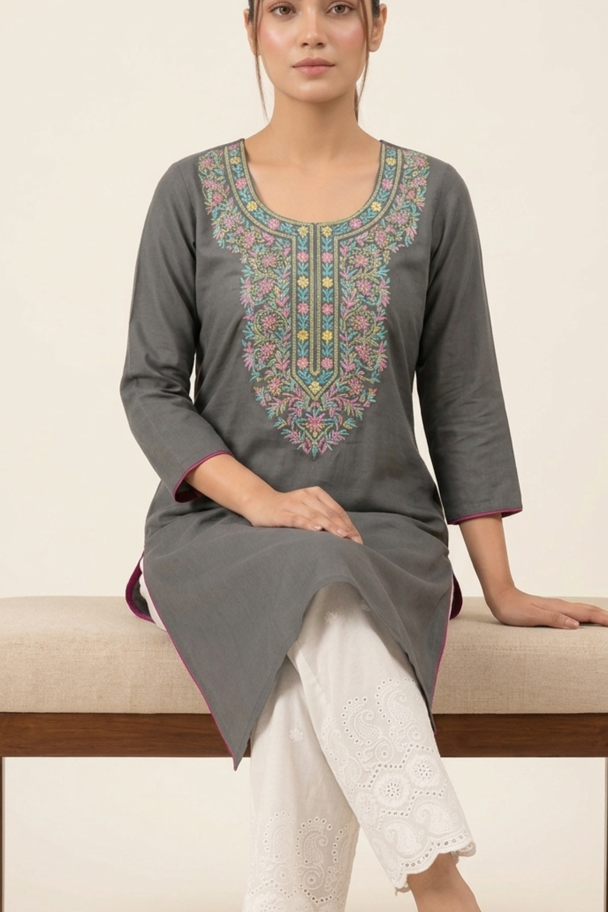 Front Embroidery Kurti