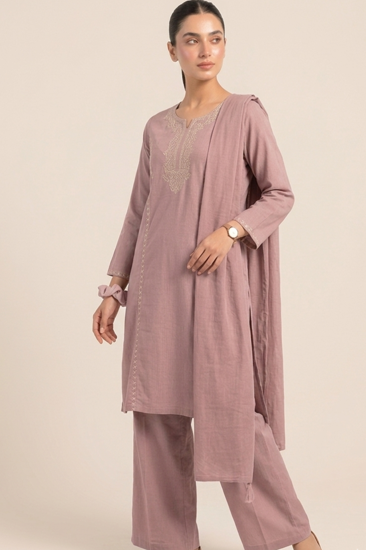 Premium Mal Cotton Moti Work 3pcs Set