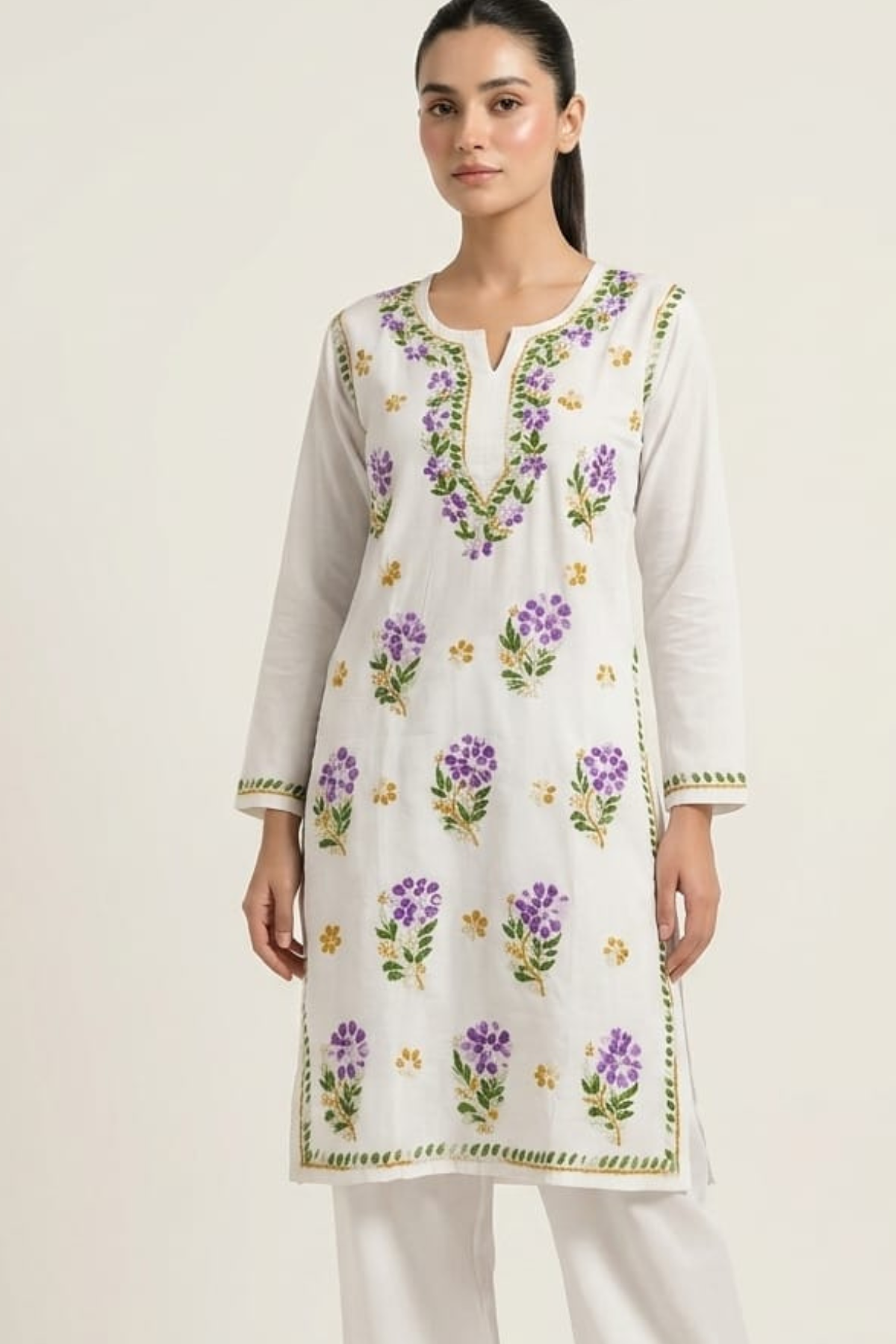 Premium Rayon Multi Thread Handwork Kurti
