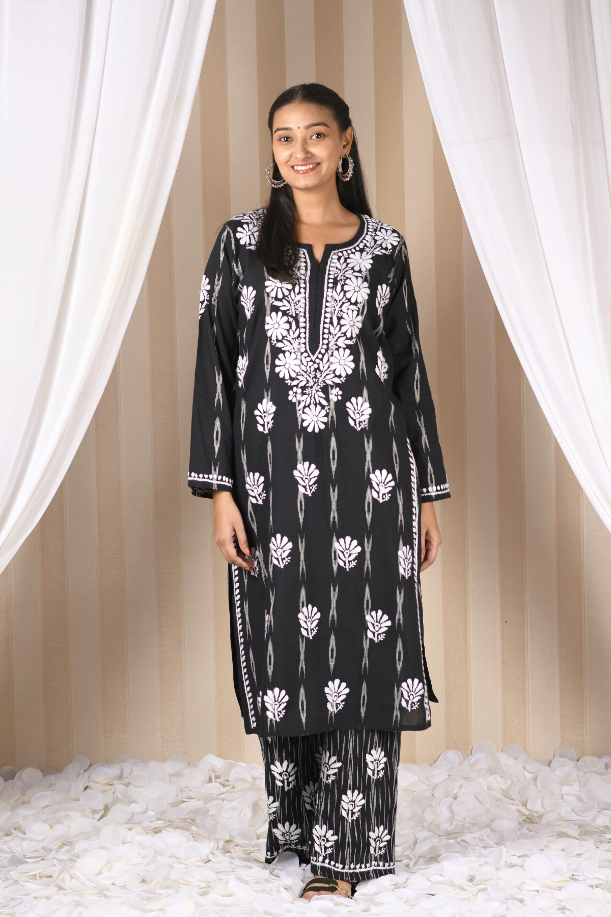 Ikat Chikankari Set