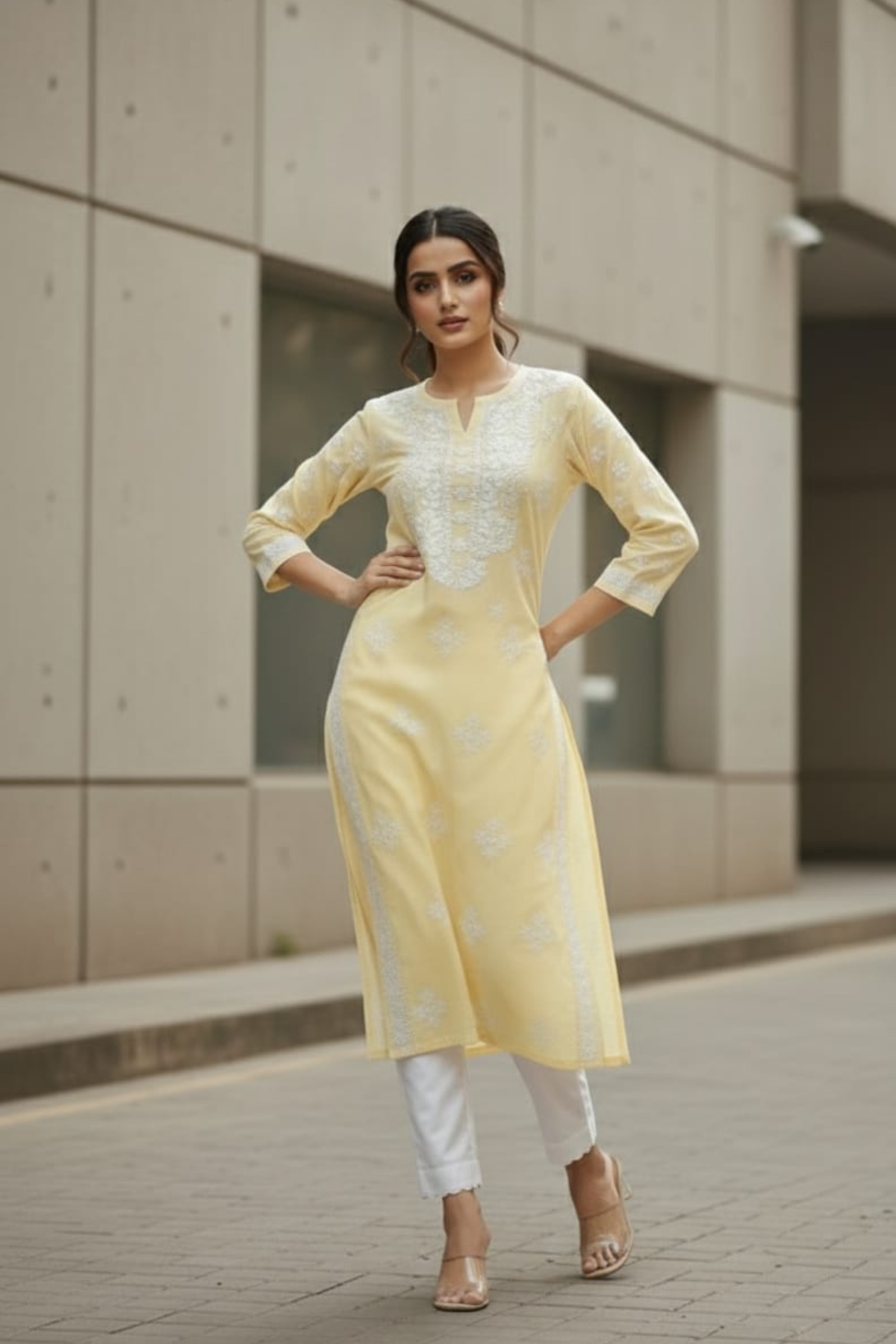 Heavy Ghaspatti Chikan Kurti