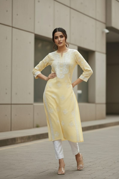 Heavy Ghaspatti Chikan Kurti