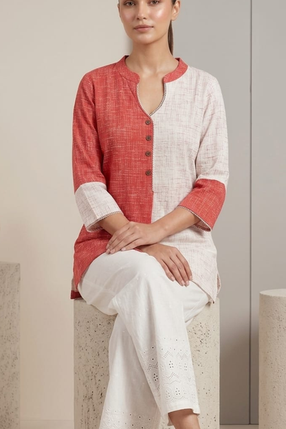 Rayon Striped Short Kurti