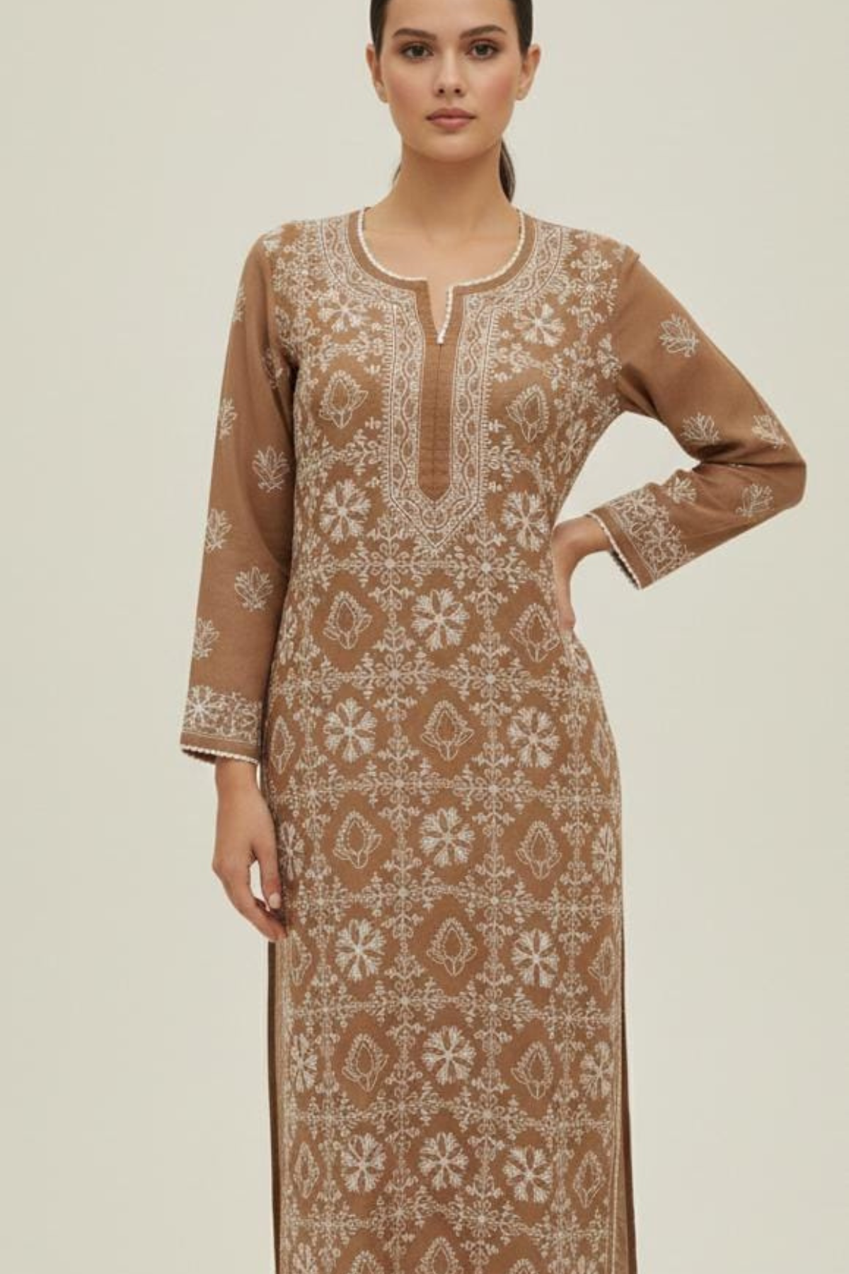 Premium Malmal Jaal Net Handwork Kurti