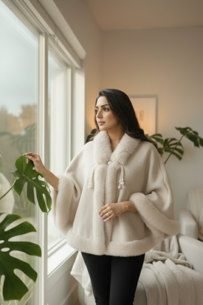 Pearl Fur Poncho