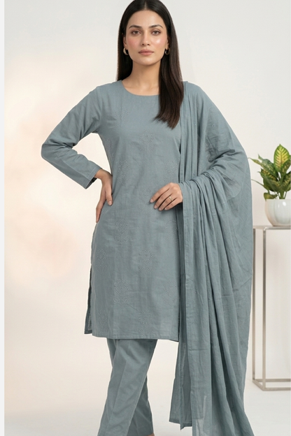 Premium Cotton Embroidery 3 Pcs Set (107417)