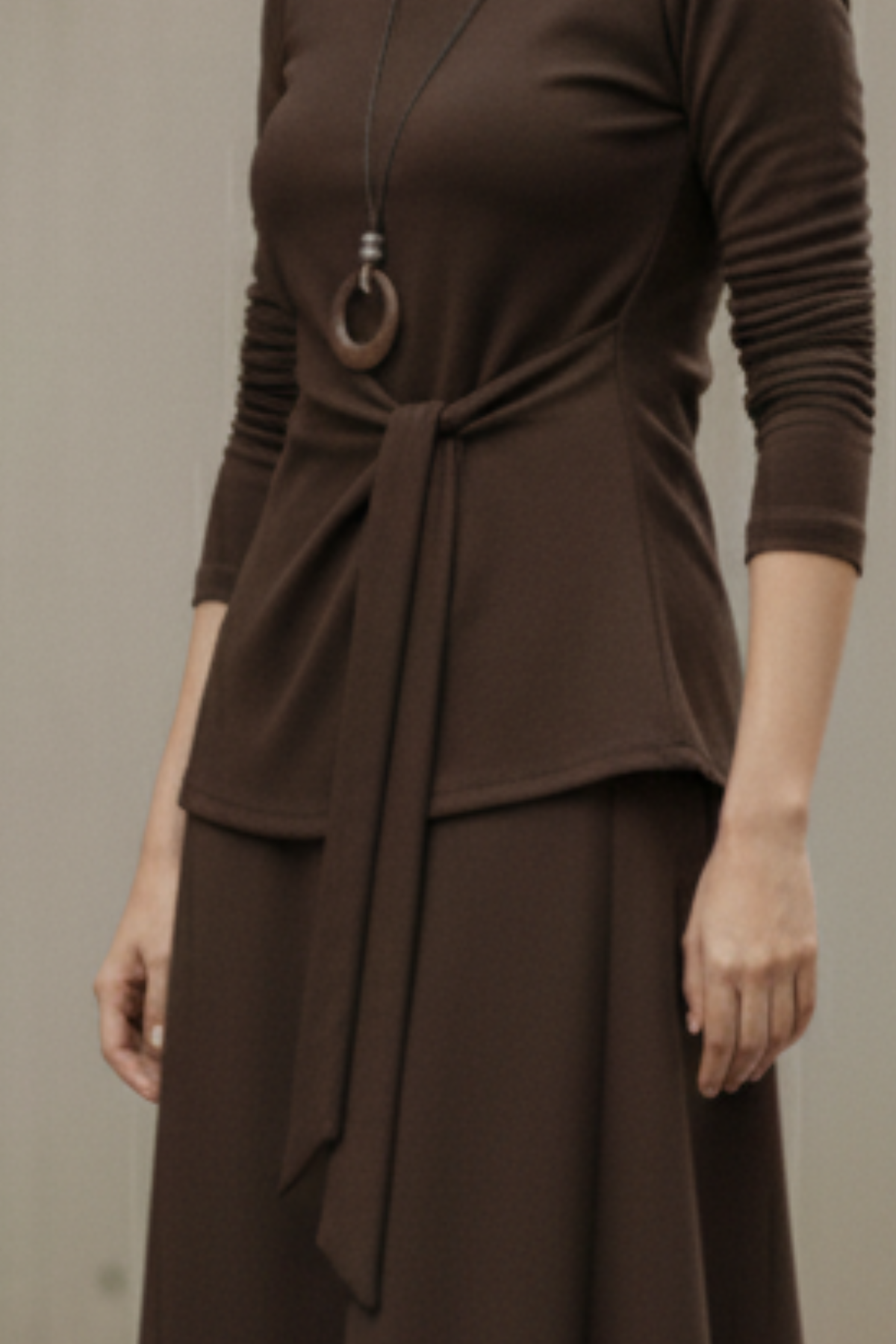 Mocha Drape Skirt Set