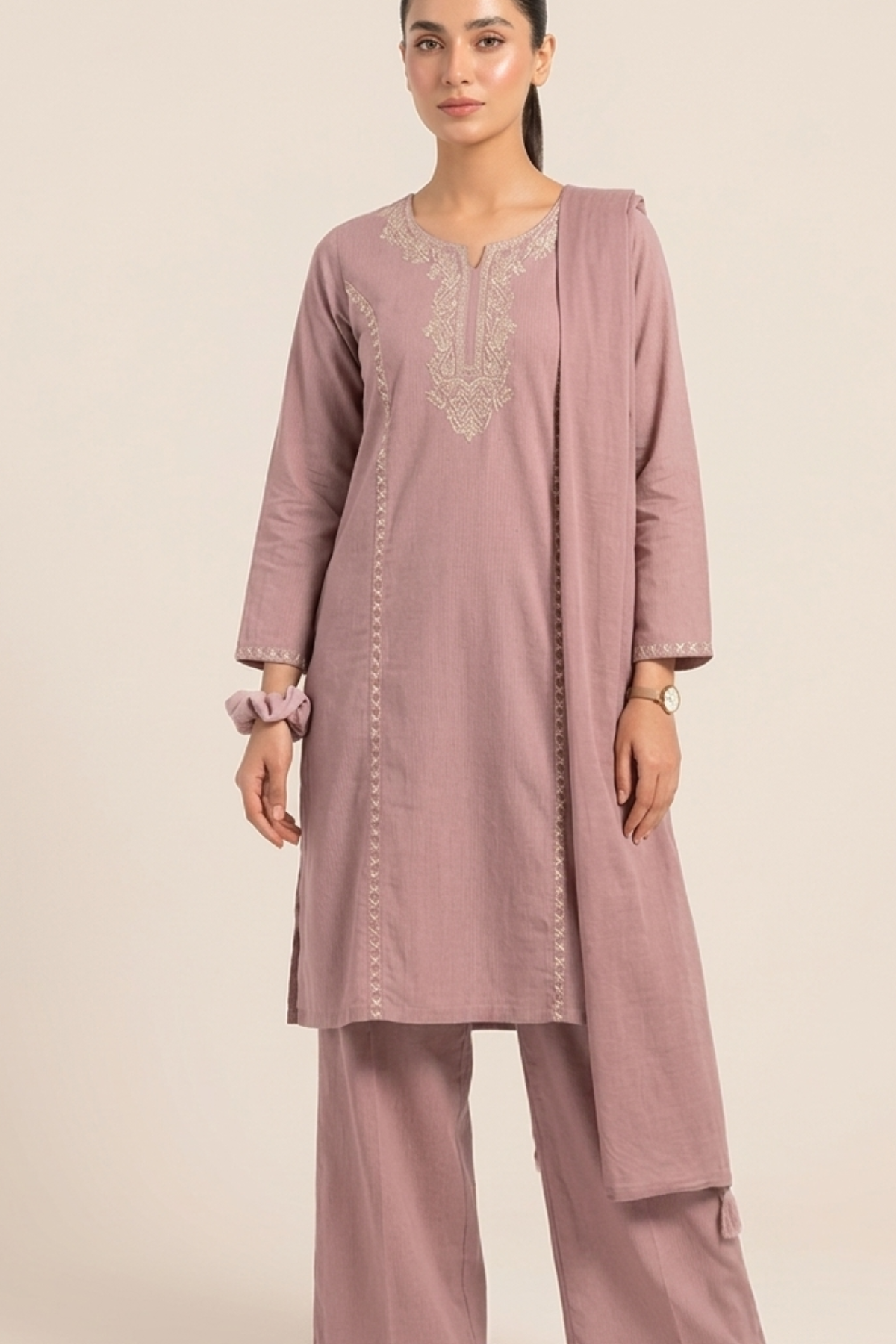 Premium Mal Cotton Moti Work 3pcs Set