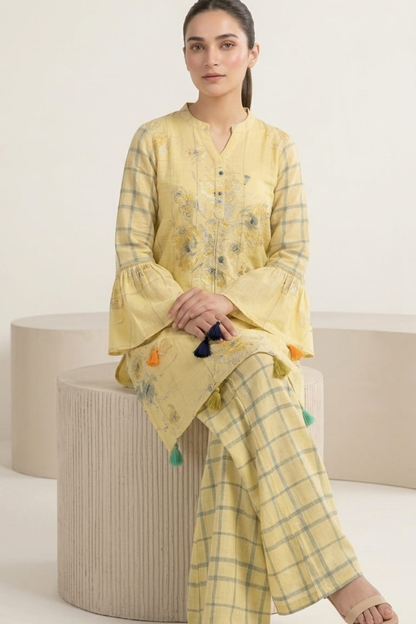 Rayon Foil Gold Printed Kurti Set