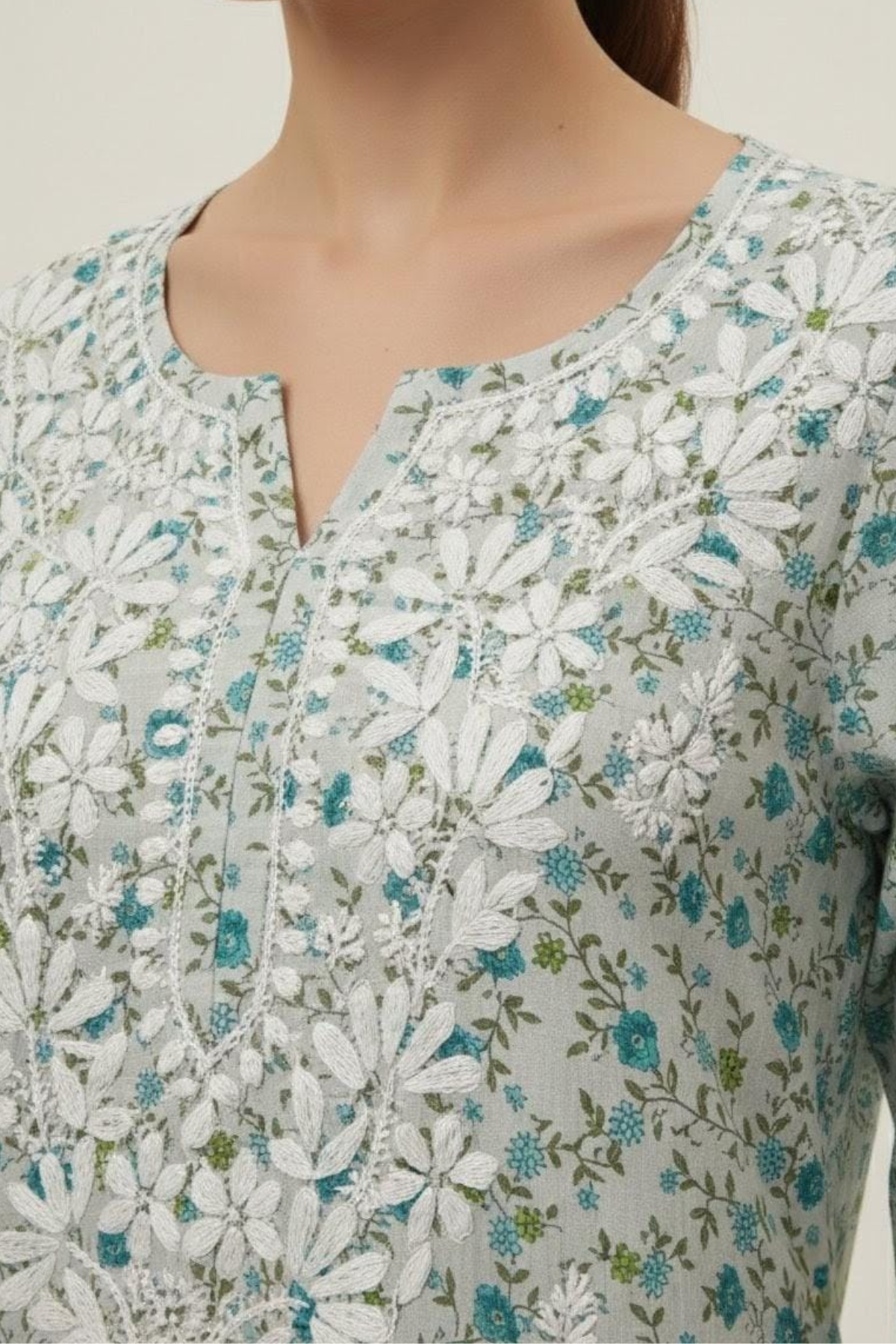 Flower Print Mal Short Kurti