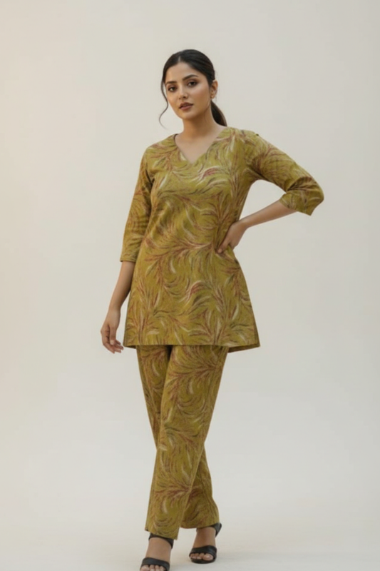 Flex Cotton Printed Cord Set