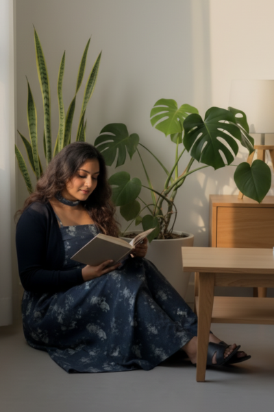 Butterfly Denim Maxi Dress with Cover Up