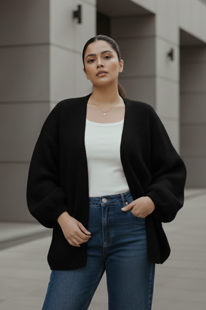 Cozy Balloon Sleeve Shrug