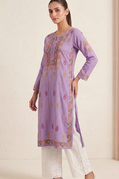 Rayon Multi Thread Kashmiri Work Kurti