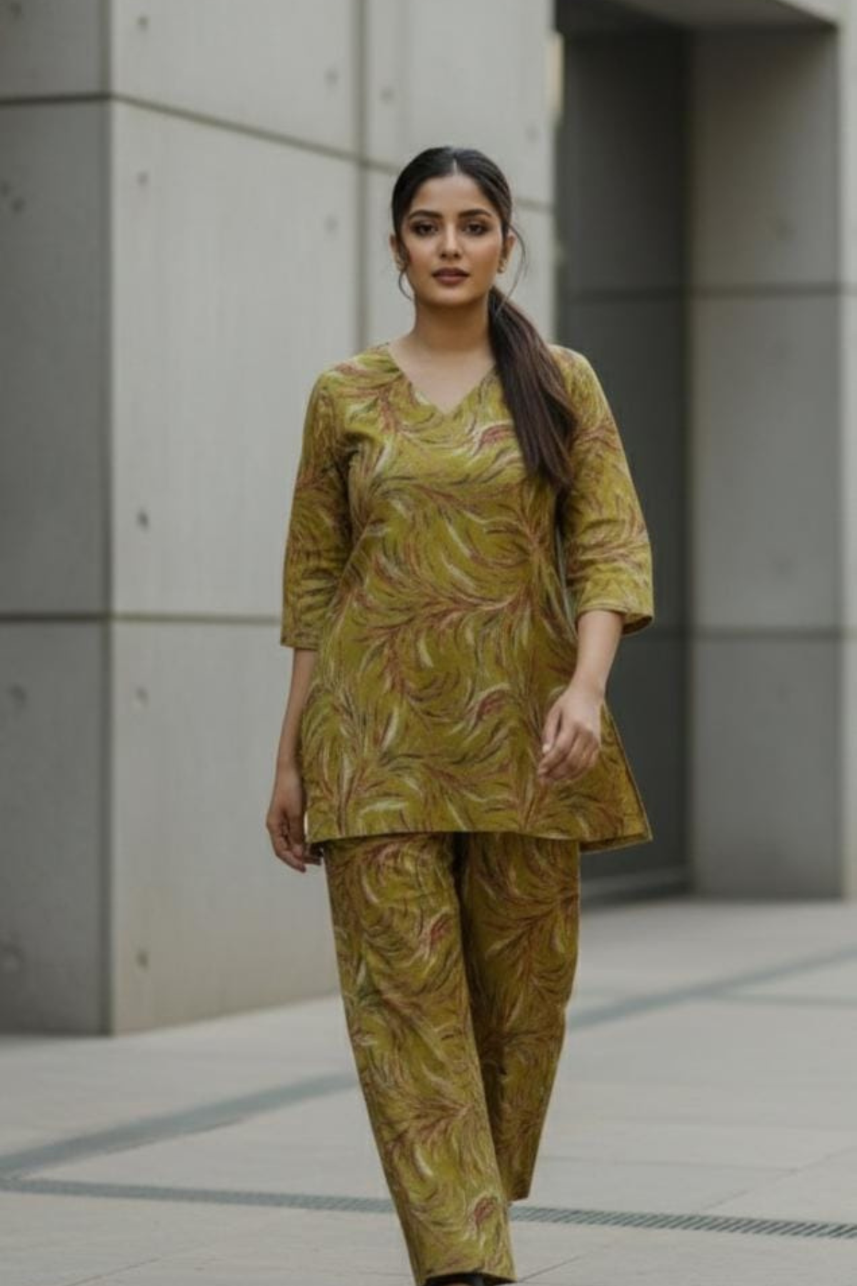 Flex Cotton Printed Cord Set