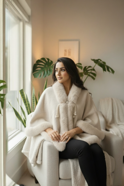 Pearl Fur Poncho