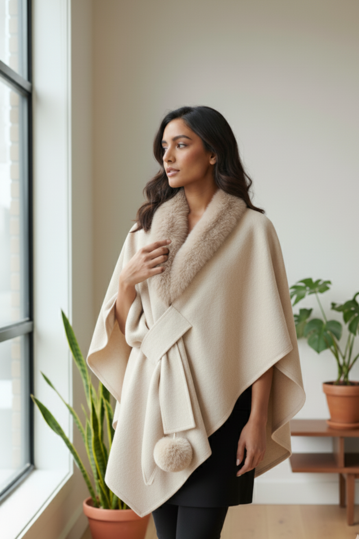 The Wrap Fur Cape (Free Size)