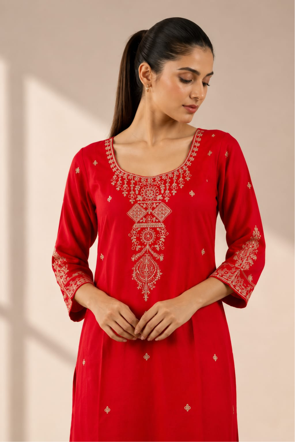 Roman Mal Cotton With Muslin Dupatta 3pc Set